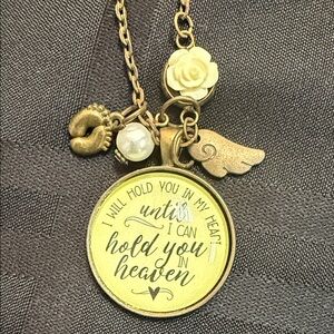 Gutsy Goodnesses Miscarriage Necklace Hold You in Heart Baby Remembrance Jewelry